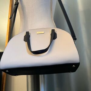 Kate Spade Cream and Black Satchel Structured Leather Bag